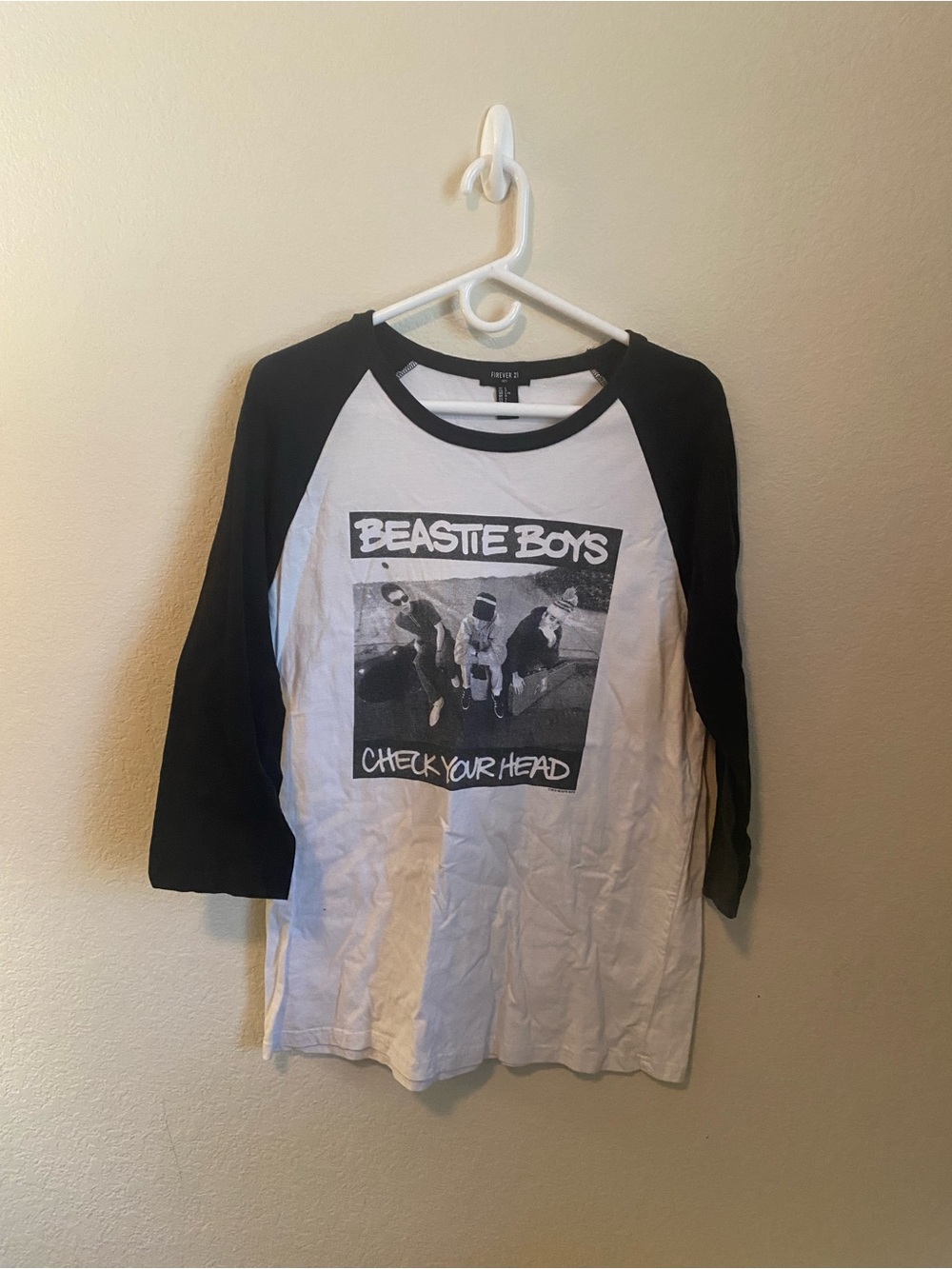 Forever 21 Men’s Beastie Boys Raglan Tee - White & Black